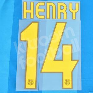 Original Player Issue 2007-08 Barcelona Name Number Set #14 HENRY - Image 1