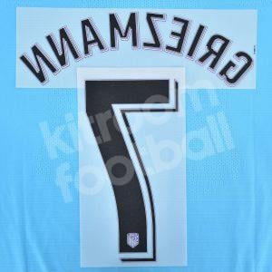 Original Player Issue 2018-19 Atletico Madrid Away Name Number Set #7 GRIEZMANN - Image 3