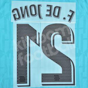 2019-20 Barcelona Third Name Number Set #21 F. DE JONG La Liga Repro - Image 3