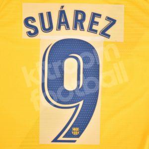 2019-20 Barcelona Away Name Number Set #9 SUAREZ La Liga Repro