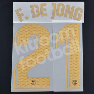 2020-21 Barcelona Away Name Set #21 F. DE JONG La Liga Gold Repro - Image 1