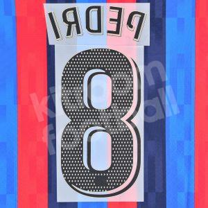 2022-23 Barcelona Home Name Number Set #8 PEDRI La Liga Repro - Image 3
