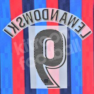 2022-23 Barcelona Home Name Number Set #9 LEWANDOWSKI La Liga Repro - Image 3