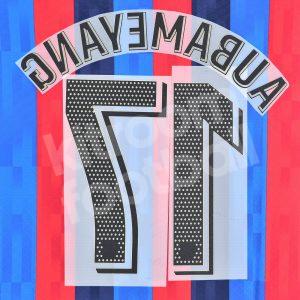 2022-23 Barcelona Home Name Number Set #17 AUBAMEYANG La Liga Repro - Image 3