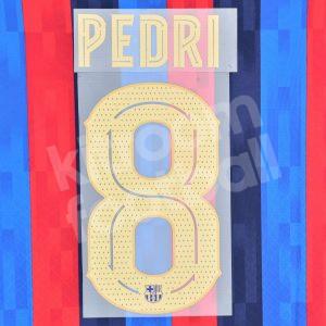 2022-23 Barcelona Home Name Number Set #8 PEDRI Repro