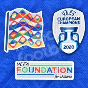 Original Player Issue 2021 Italy Uefa League of Nations Set Patch Flag + Foundation + Winners