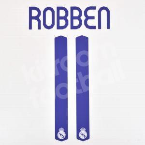 2007-08 Real Madrid Home Name Number Set #11 ROBBEN Repro
