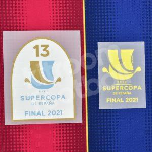 Original Player Issue 2020-21 Supercopa 2021 Patch Barcelona Yellow MDT Match Detail