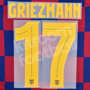 2019-20 Barcelona Home Name Number Set #17 GRIEZMANN Repro Champions League