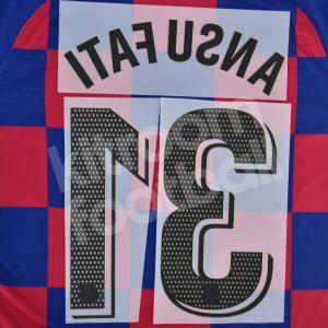 2019-20 Barcelona Home Name Number Set #31 ANSU FATI La Liga Repro - Image 3