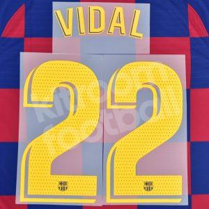 2019-20 Barcelona Home Name Number Set #22 VIDAL La Liga Repro