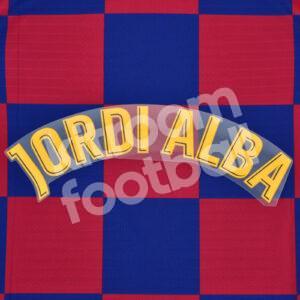 Original Player Issue 2018-21 Barcelona Home Name Block JORDI ALBA La Liga