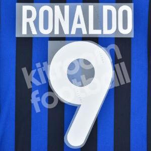 2001-02 Inter Milan Home Name Number Set #9 RONALDO Repro v1 - Image 1