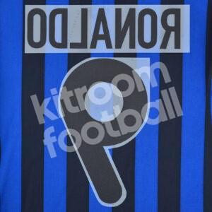2001-02 Inter Milan Home Name Number Set #9 RONALDO Repro v1 - Image 3
