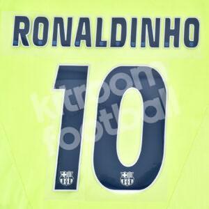 2004-06 Barcelona Away Name Number Set #10 RONALDINHO La Liga Repro
