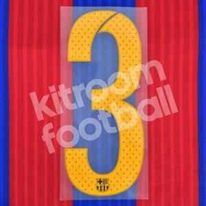 2015-17 Barcelona Player Issue Home Name Set Avery - #3 (Match Number)