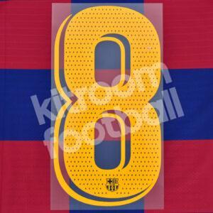 Original Player Issue 2018-21 Barcelona Home Number #8 La Liga