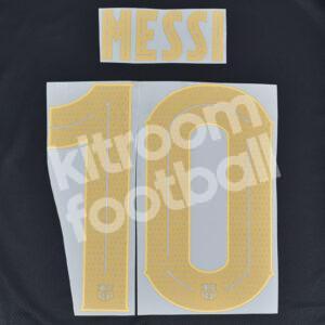 2020-21 Barcelona Away Name Number Set  #10 MESSI Gold Champions League Repro