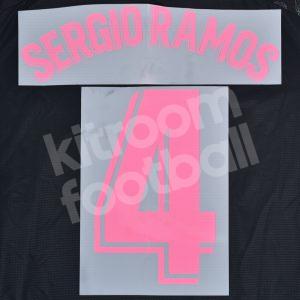 2020-21 Real Madrid La Liga Third Pink Name Number Set #4 SERGIO RAMOS Repro