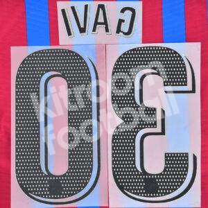 2021-22 Barcelona Home Name Number Set #30 GAVI La Liga Repro - Image 3