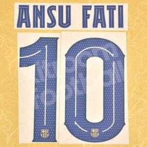 2022-23 Barcelona Away Name Number Set #10 ANSU FATI Cup Repro