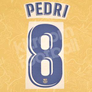 2022-23 Barcelona Away Name Number Set #8 PEDRI La Liga Repro