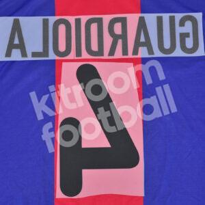 2000-01 Barcelona Home Name Set Repro - #4 GUARDIOLA - Image 3