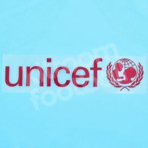 Original Player Issue 2017-18 Barcelona Unicef Back Sponsor Patch Purple