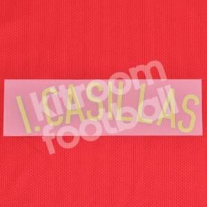 Spain World Cup 2014 Name Set  Gold Repro - I. CASILLAS (Name Only Home)
