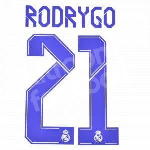 2021-22 Real Madrid Home Name Set #21 RODRYGO Cup Version Repro