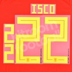 Official 2018 FIFA World Cup Spain Home Name Set #22 ISCO (DekoGraphics)
