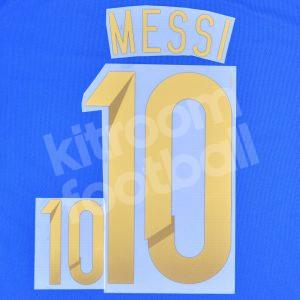 Argentina FIFA World Cup 2014 Away Name Number Set #10 MESSI Repro Gold