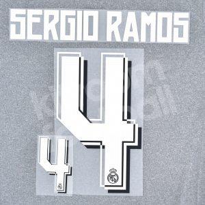 2015-16 Real Madrid Away Name Number Set #4 SERGIO RAMOS Repro