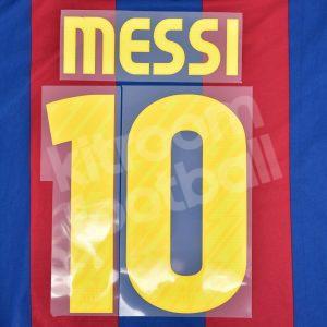 2010-11 Barcelona Home Name Number Set #10 MESSI Repro v2 - Image 4