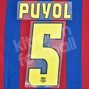 2004-06 Barcelona Home Name & Number Set #5 PUYOL Repro Champions League