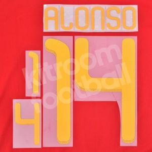 Spain World Cup 2010 Name Number Set #14 XAVI ALONSO Repro