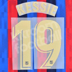 2022-23 Barcelona Home Name Number Set #19 KESSIE La Liga Repro