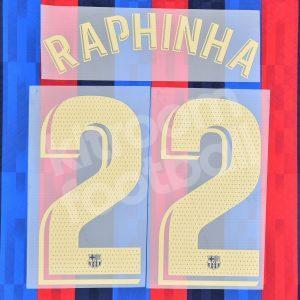 2022-23 Barcelona Home Name Number Set #22 RAPHINHA La Liga Repro