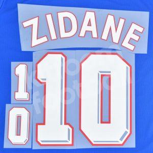 FIFA World Cup 1998 France Home Name Number Set #10 ZIDANE Repro