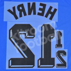 FIFA World Cup 1998 France Home Name Number Set #12 HENRY Repro v2 - Image 3