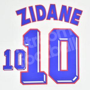FIFA World Cup 1998 France Away Name Number Set #10 ZIDANE Repro