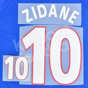 UEFA Euro 2000 France Home Name Number Set #10 ZIDANE Repro