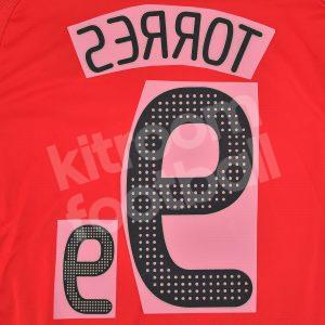 Spain Euro 2008 Name Number Set Home #9 TORRES Repro v0 - Image 3
