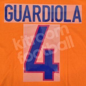 1998-00 Barcelona Away Name Set #4 GUARDIOLA (Repro)