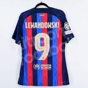 2022-23 Barcelona Home Shirt #9 LEWANDOWSKI Match Un Worn Issue UCL - Image 1