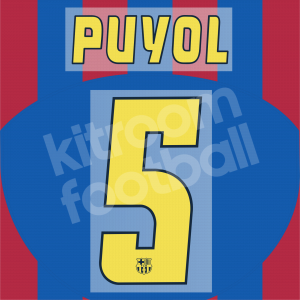 2004-06 Barcelona Home Name & Number Set #5 PUYOL Repro Champions League - Image 4