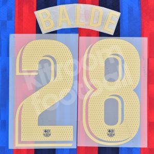 2022-23 Barcelona Home Name Number Set #28 BALDE La Liga Repro