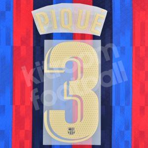2022-23 Barcelona Home Name Number Set #3 PIQUÉ La Liga Repro