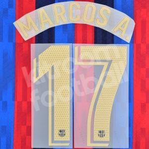 2022-23 Barcelona Home Name Number Set #17 MARCOS ALONSO La Liga Repro