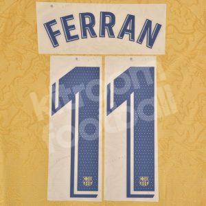 2022-23 Barcelona Away Name Number Set #11 FERRAN La Liga Repro
